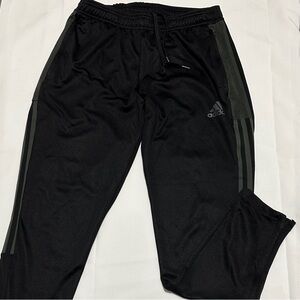 Adidas Black Joggers with Gray Stripes